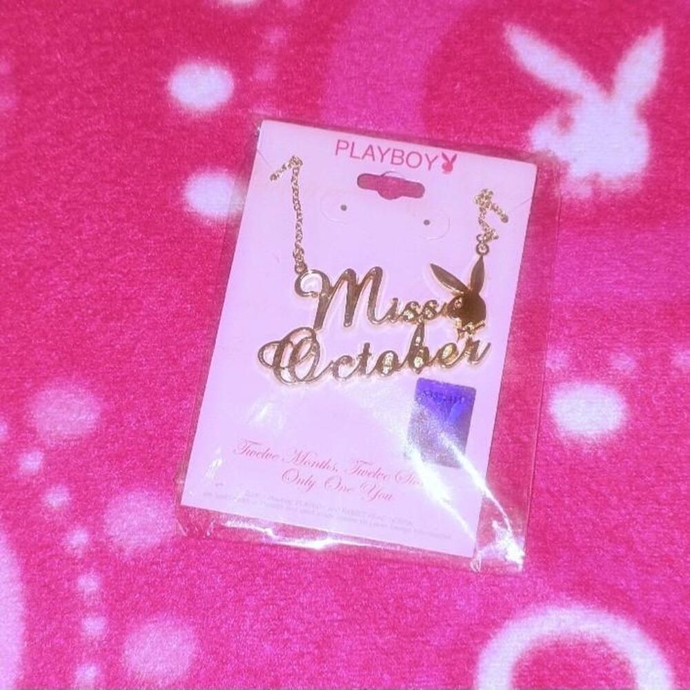 COPY - SEALED Rare Playboy Playmate Of The Month Gold Necklace - Miss October
